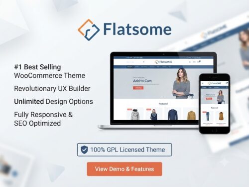 Flatsome WordPress WooCommerce Theme – Create a responsive, modern, and customizable eCommerce store with professional layouts, mobile-friendly design, and powerful WooCommerce features.