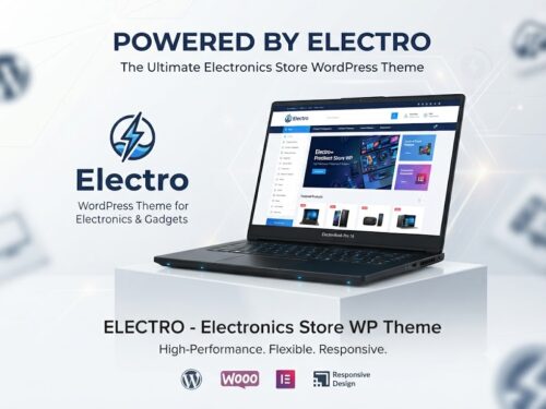 Electro is a modern WooCommerce WordPress theme for electronics stores, gadget shops, computer stores, mobile shops, technology websites, and online retailers.