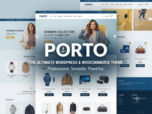 Porto is a powerful multipurpose WordPress and WooCommerce theme for eCommerce stores, business websites, agencies, portfolios, blogs, and modern responsive websites.